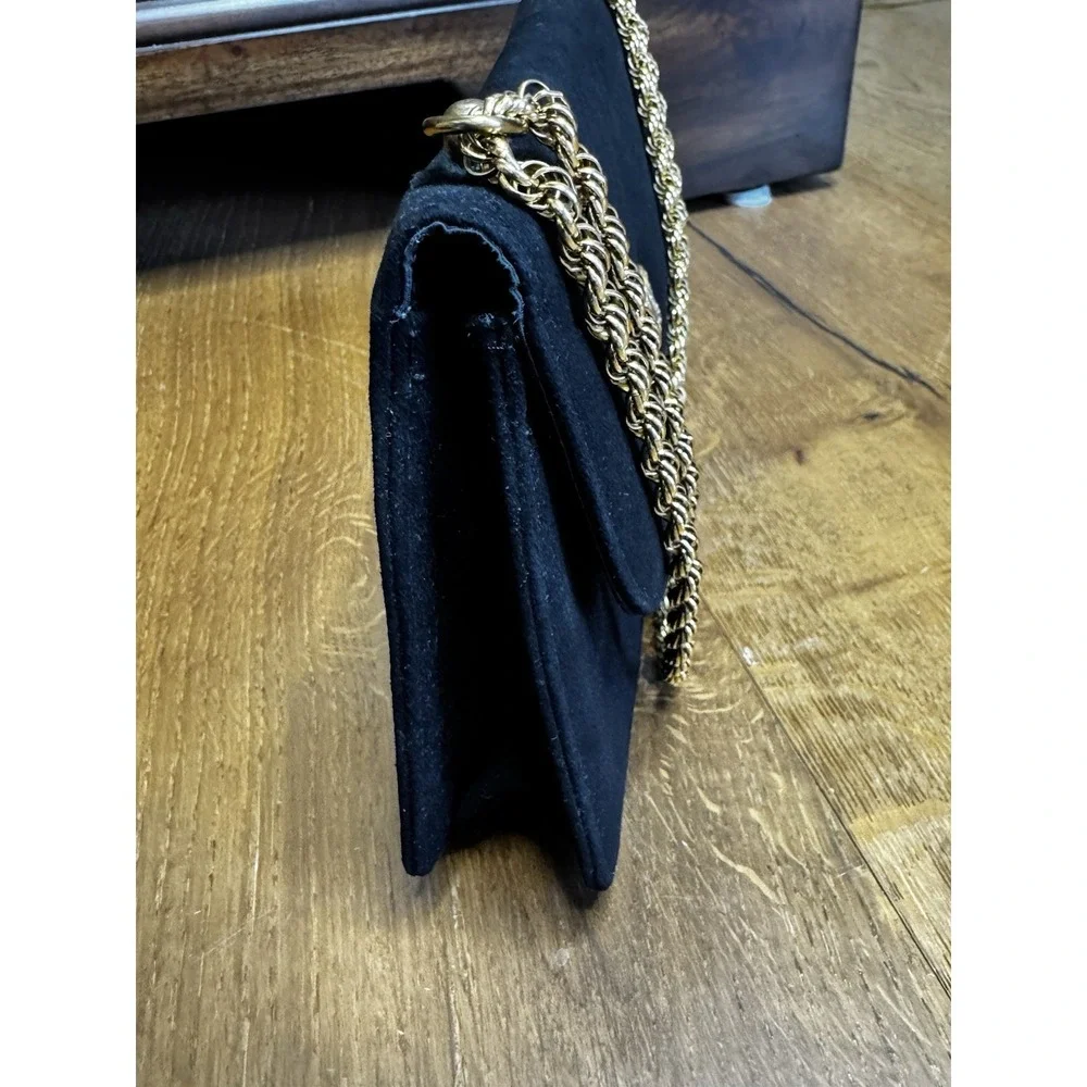 Bienen-Davis Vintage Black Evening Bag with Saks Fifth Avenue Mirror‎